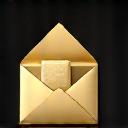 Golden open envelope icon