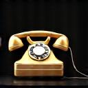 Golden antique telephone icon