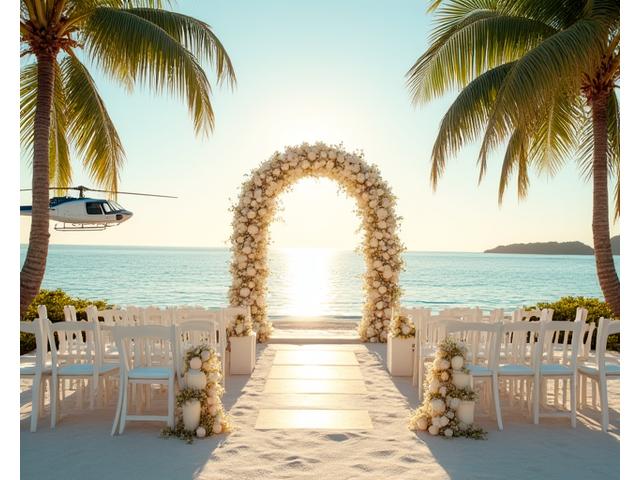 Private Island Wedding with Helicopter Arrival